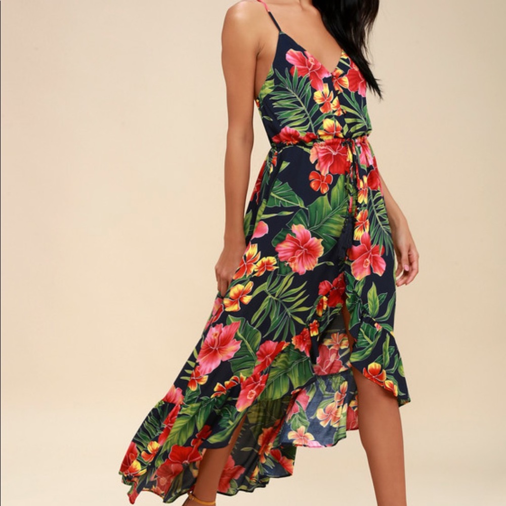 Lulu’s High-Low Floral Dress XS